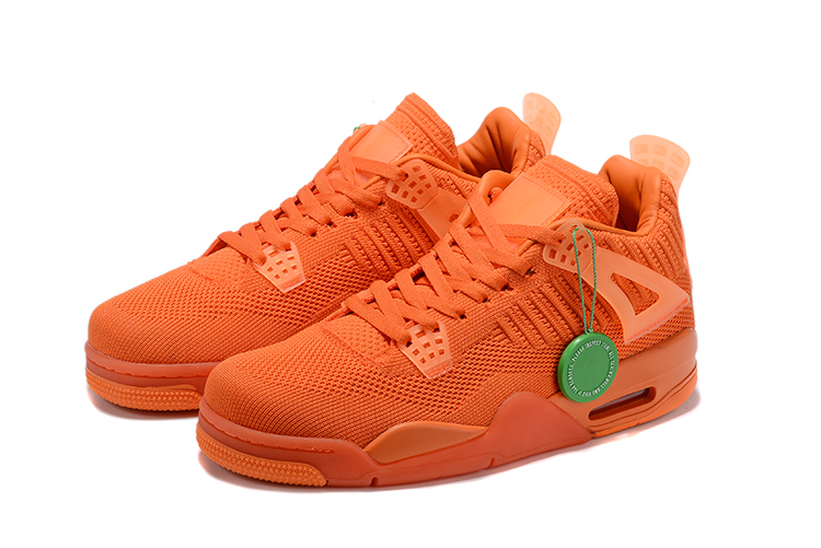 2019 Jordan 4 Retro Knit Orange Shoes